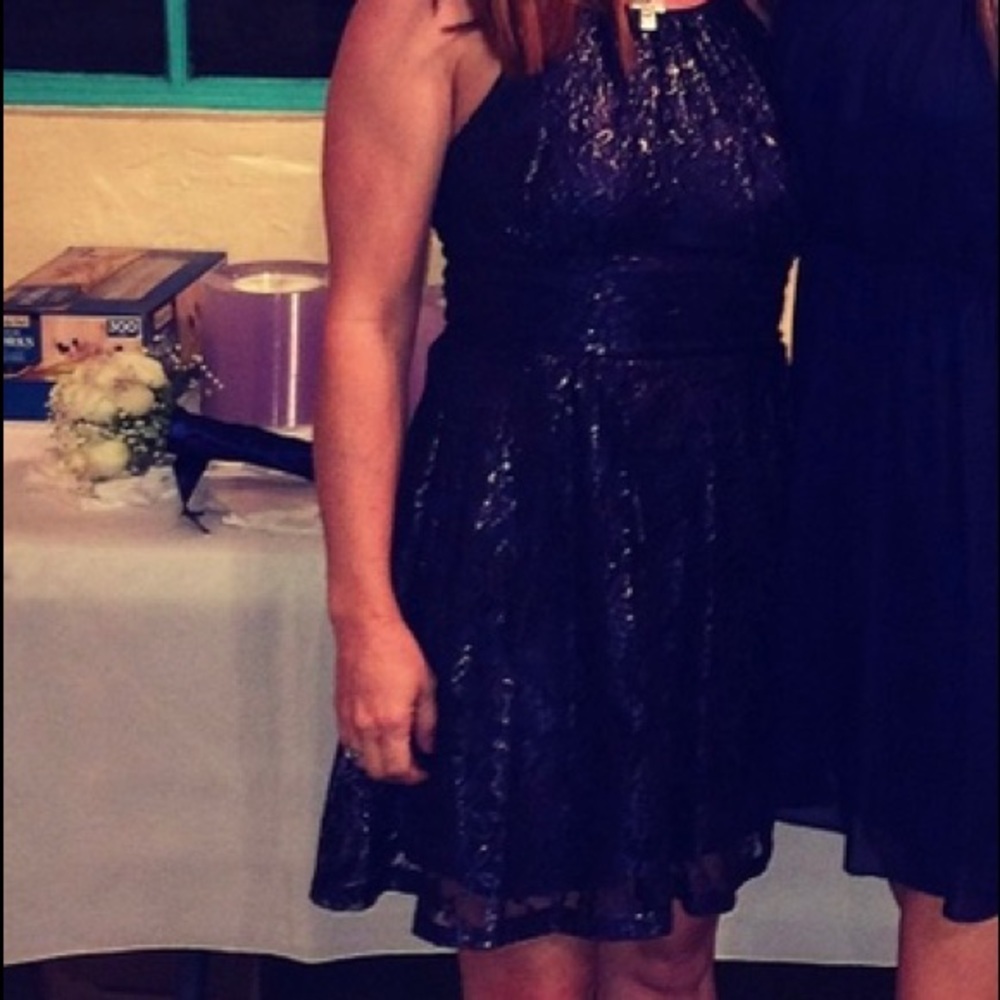Navy blue sparkly mini dress - Picture 4 of 4